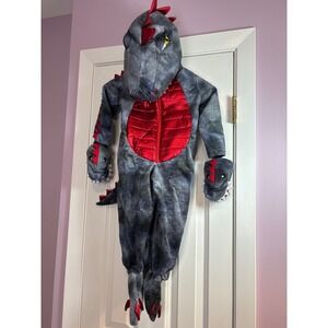 Ministry of Rascals Kids Grey Red Dinosaur Halloween Costume Jumpsuit 3T